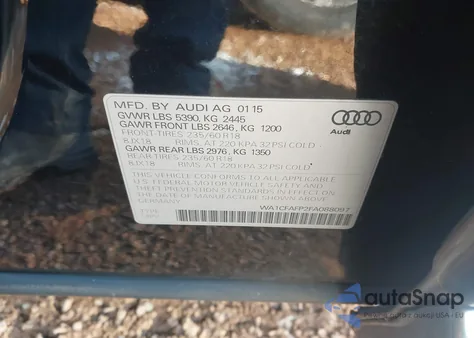 2015 Audi Q5 2.0T Premium from USA, damaged, VIN WA1CFAFP2FA088097